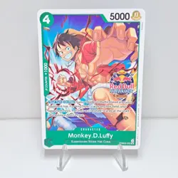 One Piece Monkey D Luffy Red Bull Double DON Promo PRB02-005 Alt Art Green Card - Image 1