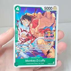 One Piece Monkey D Luffy Red Bull Double DON Promo PRB02-005 Alt Art Green Card - Image 3