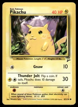 Pikachu 87/130 Base Set 2 Pokemon TCG trading card - Image 1