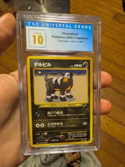 (POP 4) CGC 10 PRISTINE 2000 Pokemon Japanese Team ROCKET Neo #228 Houndour - Image 1