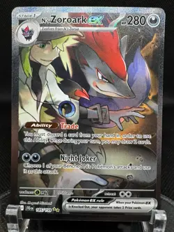 N's Zoroark ex 280HP EX Special Illustration Rare Holo 185/159 Sv09 Pokemon TCG - Image 1