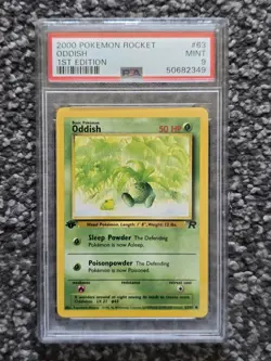 Oddish PSA 9 63/82 1st Edition 2000 Pokemon Team Rocket Mint TCG - Image 1