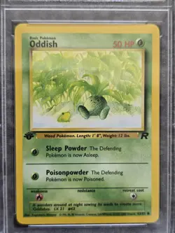 Oddish PSA 9 63/82 1st Edition 2000 Pokemon Team Rocket Mint TCG - Image 3