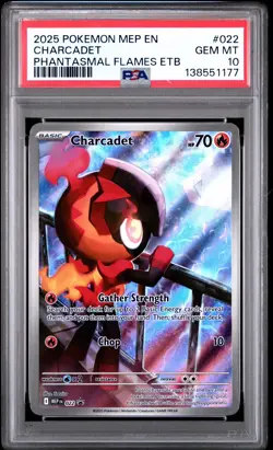 2025 Pokemon Phantasmal Flames Charcadet ETB Promo 22 PSA 10 - Image 1