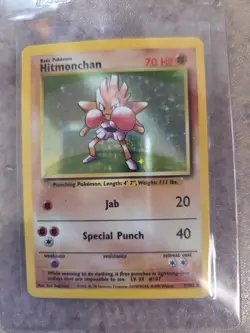 Pokemon TCG Hitmonchan Base Set 7/102 Holo 1999-2000 Wizards Base Set Copyright - Image 3