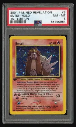 2001 POKEMON NEO REVELATION 1ST ED #6 ENTEI-HOLO PSA 8 - Image 1