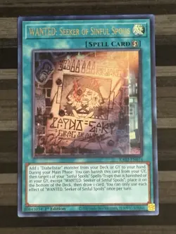 Yugioh | Wanted: Seeker of Sinful Spoils | RA03 | Ultra Rare | 1st | NM - Image 1