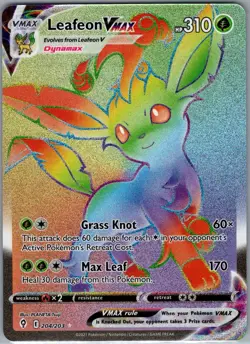 Leafeon VMAX (Secret) 204/203 SWSH07: Evolving Skies - Pokemon Card - NM - Image 1