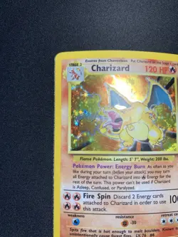 Pokemon Charizard 4/102 Base Set Unlimited Holo Rare WOTC Card Water Damage 1999 - Image 3
