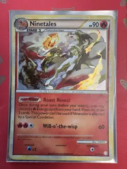Pokemon Ninetales TCG HeartGold SoulSilver Card 7/123 Rare Holo NM SWIRL - Image 1