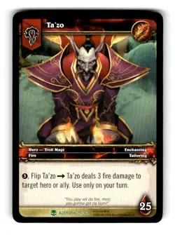 World of Warcraft TCG Heroes of Azeroth Trading Card Ta'Zo #15 U - Image 1
