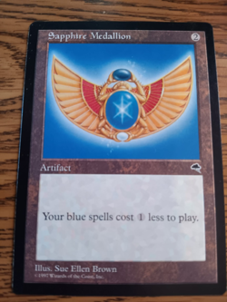 MTG Tempest Sapphire Medallion, Pristine never played - Image 1