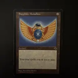 Magic The Gathering Tempest Sapphire Medallion #306 Lightly played - Image 1