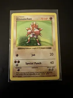 Pokemon Hitmonchan Holo Shadowless Base Set 7/102 - Image 2