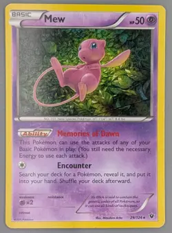 Mew HOLO 29/124 ENG Fates Collide Pokemon Card TCG - Image 1