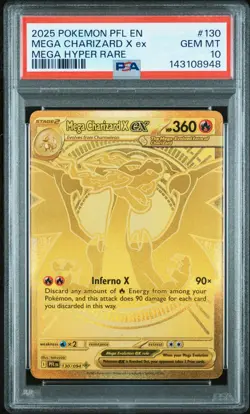 2025 POKEMON PFL EN-PHANTASMAL FLAMES MEGA HYPER RARE MEGA CHARIZARD X EX PSA 10 - Image 1