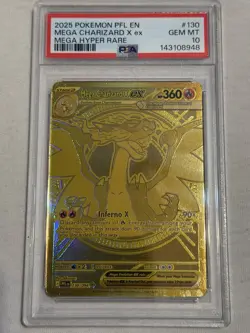 2025 POKEMON PFL EN-PHANTASMAL FLAMES MEGA HYPER RARE MEGA CHARIZARD X EX PSA 10 - Image 3