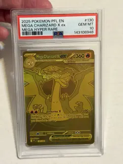 2025 POKEMON PFL EN-PHANTASMAL FLAMES MEGA HYPER RARE MEGA CHARIZARD X EX PSA 10 - Image 4