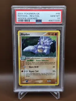 Rhydon Reverse Foil ~ PSA 10 LOW POP *7* ~ Pokemon TCG EX Hidden Legends 46/101 - Image 1