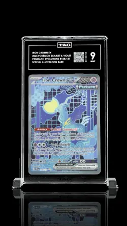 Tag 9 Pokemon Iron Crown EX Prismatic Evolutions TCG Sir SAR 158/131 - Image 1