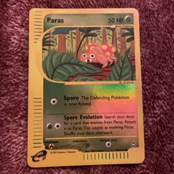 Nintendo Paras Pokemon Card Collectable 2002 Basic 50 HP Reverse Holo - Image 1
