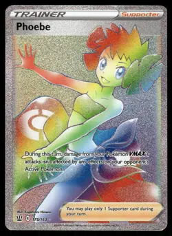 Pokemon Cards Phoebe 175/163 Battle Styles Rare Rainbow NM - Image 1
