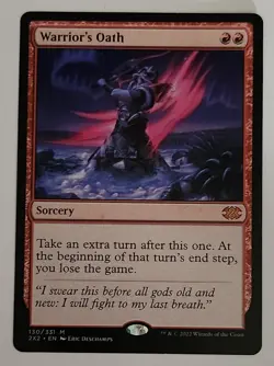 Warrior's Oath MTG 2X2 130 Mythic NM Red Extra Turn - Image 1