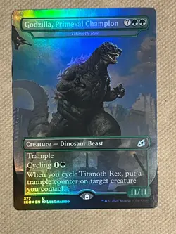 1 X Godzilla Primeval Champion Showcase Extended Art Foil NM MTG Ikoria - Image 1