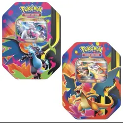 Pokemon Mega Charizard X&Y Set of 2 Tins Sealed Brand New - Image 1