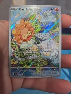 Pokemon TCG Castform Sunny Form Illustration Surging Sparks 195/191 - Image 1