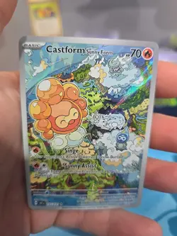 Pokemon TCG Castform Sunny Form Illustration Surging Sparks 195/191 - Image 3