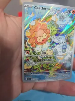 Pokemon TCG Castform Sunny Form Illustration Surging Sparks 195/191 - Image 4