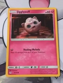 Pokemon TCG Jigglypuff Detective Pikachu 14/18 Holo Common - Image 1