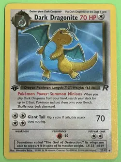 Pokemon Dark Dragonite TCG Card 22/82 Non-holo 1st Edition NEAR MINT NO PLAY - Image 1
