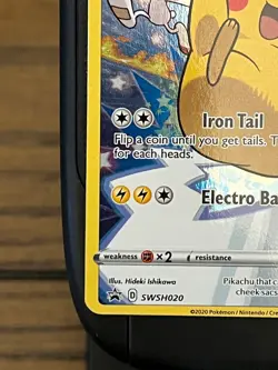 Pikachu SWSH020 Sword & Shield (2020) Black Star Promo Full Art Pokemon TCG MP - Image 5