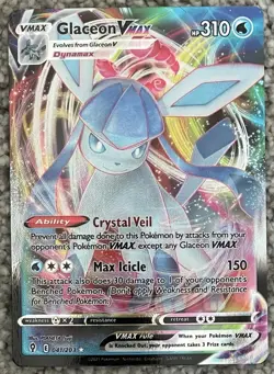 2021 Pokemon Glaceon VMAX Evolving Skies Rare Holo #41/203 Near Mint - Image 1