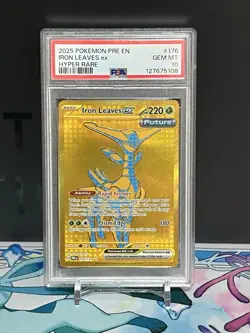 💎 POKEMON PRE EN-PRISMATIC EVOLUTIONS HYPER RARE 176/131 IRON LEAVES EX PSA 10 - Image 1