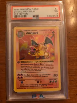 1999 POKEMON BASE SET 1ST EDITION #4 CHARIZARD-HOLO PSA 3 - Image 3
