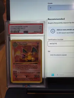 1999 POKEMON BASE SET 1ST EDITION #4 CHARIZARD-HOLO PSA 3 - Image 5