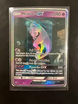 Pokemon Mewtwo GX 78/73 Shining Legends - Moderately Played - Image 1
