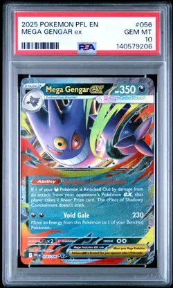 2025 POKEMON PFL EN-PHANTASMAL FLAMES #056 MEGA GENGAR EX PSA 10 - Image 2