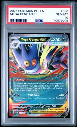2025 POKEMON PFL EN-PHANTASMAL FLAMES #056 MEGA GENGAR EX PSA 10 - Image 3