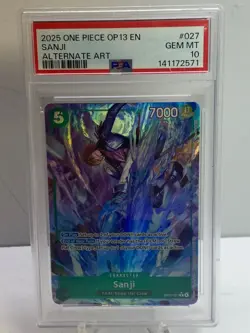 2025 ONE PIECE OP13-CARRYING ON HIS WILL ALTERNATE ART #027 SANJI PSA 10 - Image 1