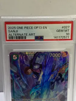 2025 ONE PIECE OP13-CARRYING ON HIS WILL ALTERNATE ART #027 SANJI PSA 10 - Image 3