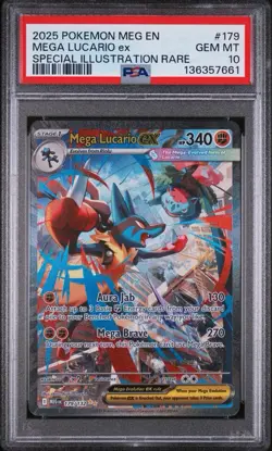 Pokemon Card Mega Lucario EX 179/132 Mega Evolutions 2025 PSA 10 - Image 1