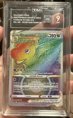 POKEMON TCG RAINBOW DRAGONITE VSTAR 81/78 TAG 9 POKEMON GO SECRET MINT - Image 1