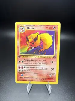 Pokemon TCG Jungle Flareon First Edition Non-Holo Card #19/64 LP - Image 1