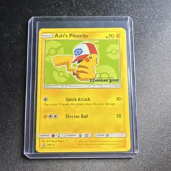Pokemon Ash's Pikachu Black Star Promo SM112 The Movie: I Choose You! 2017 Card - Image 1