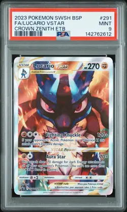 PSA 9 MINT Lucario VSTAR SWSH291 SWSH: Sword & Shield Promo Cards Holo - Image 1