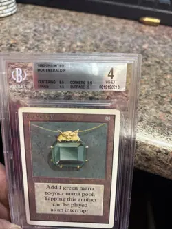 Mox Emerald Magic mtg English Unlimited BGS Beckett Graded 4 - Image 5